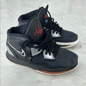 Nike Black and Silver Athletic Shoes with High-Top Design